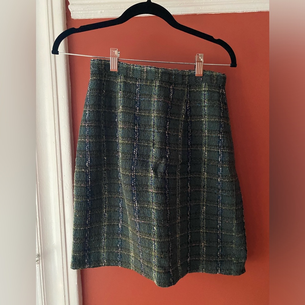Hillard & Hanson Blue A-Line Knee-Length Skirt